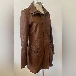 NEW!! Andrew Marc Carmel Zipper Leather Jacket Size S